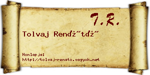 Tolvaj Renátó névjegykártya
