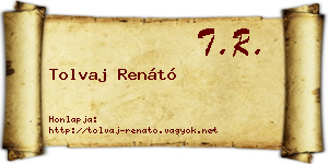 Tolvaj Renátó névjegykártya